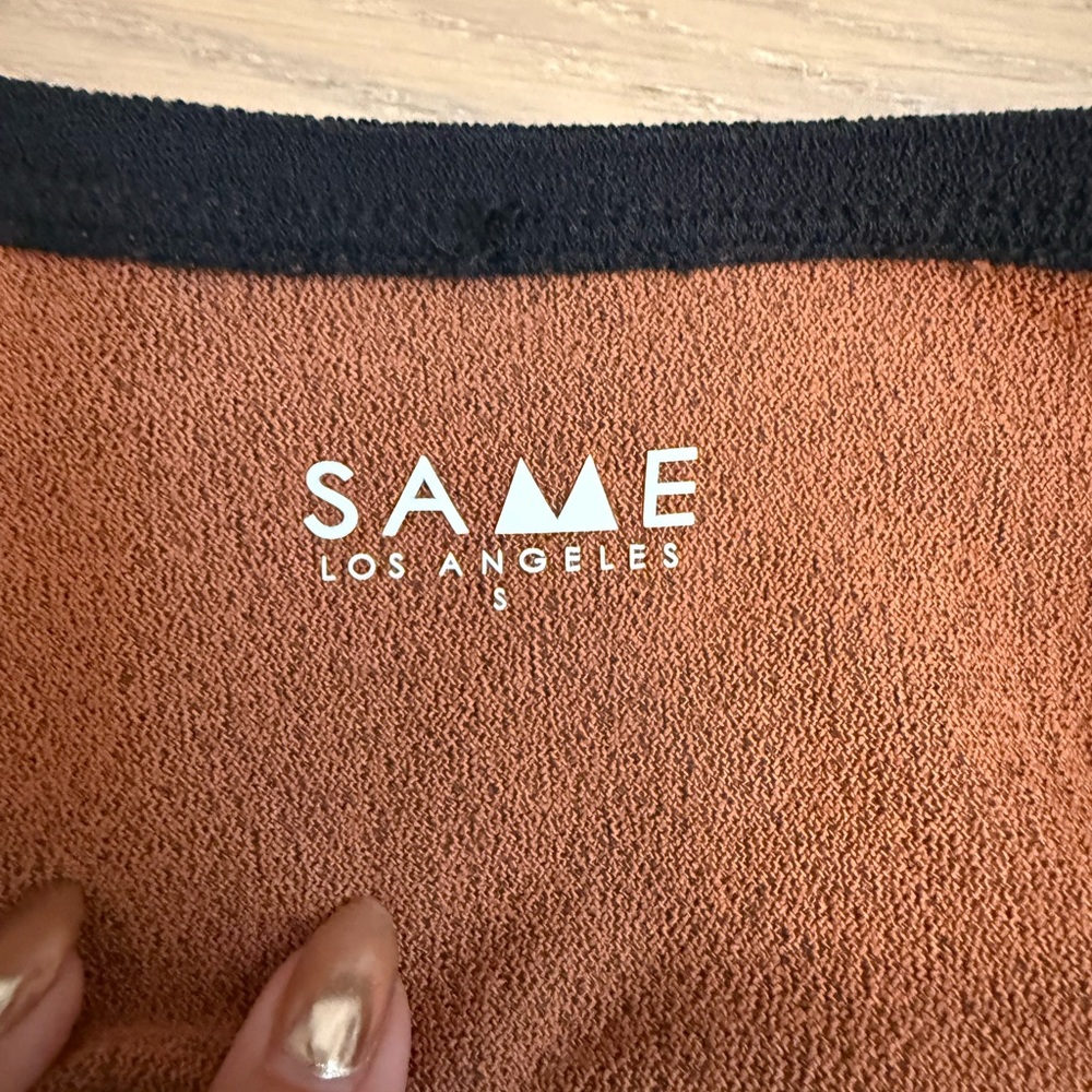 SAME LOS ANGELES Grace Button Tank Bikini Top & High Waist Bottoms Sienna/Black - Picture 5 of 6